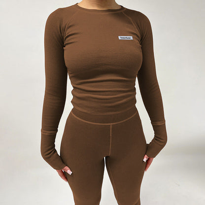 Trendy Sports Yoga Outfit with Long Sleeve Top and Pants