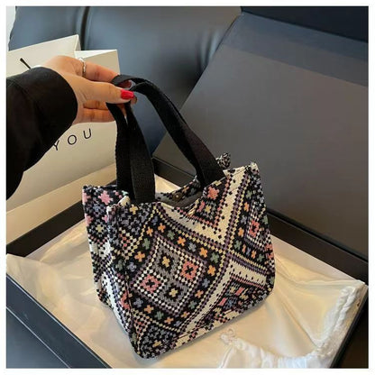 Large Capacity Casual Canvas Tote Bag Stylish Commuter Bag