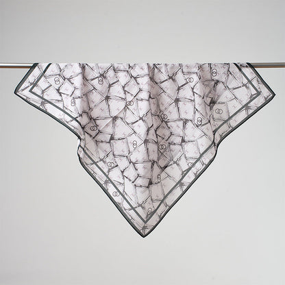 Flower Print Breathable Soft Silk Scarf