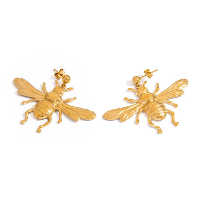 Stylish Bee Pendant DIY Earrings Stainless Steel Statement Earrings