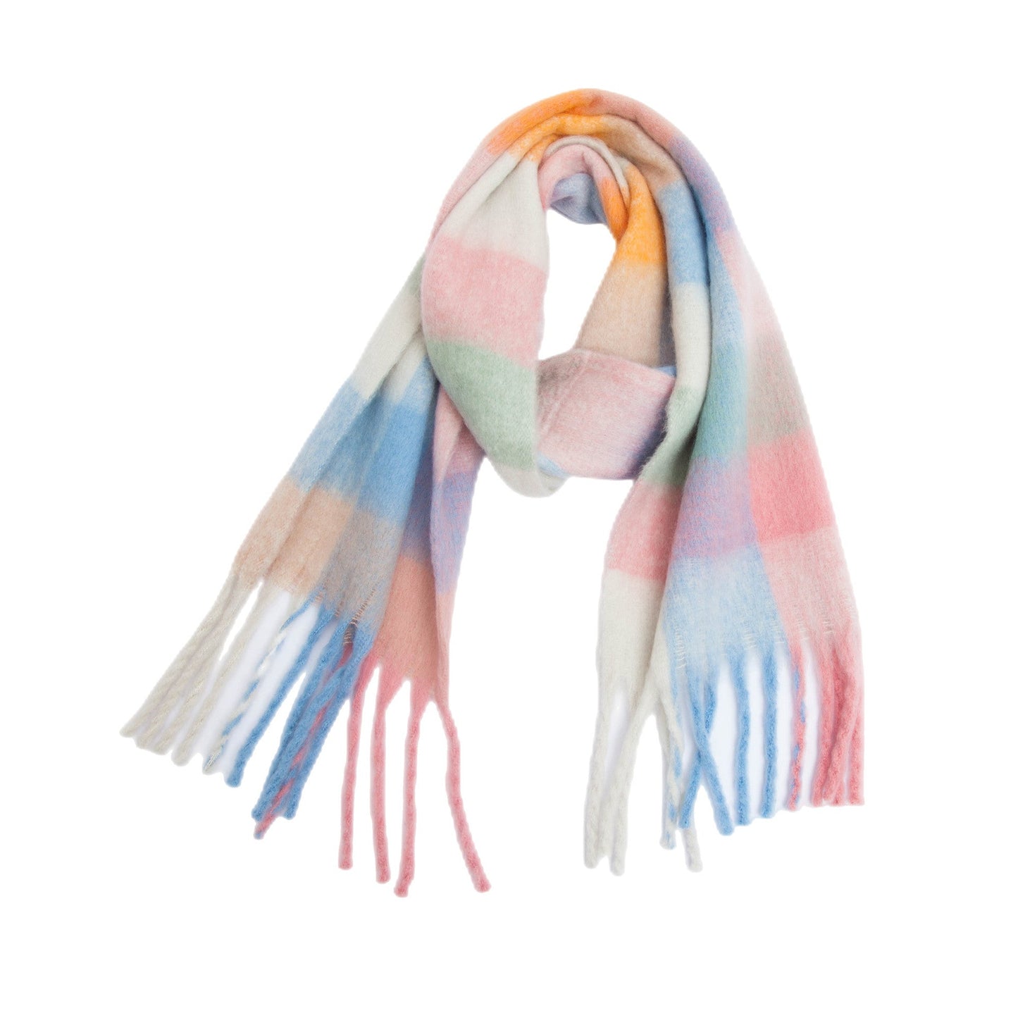 Coloful Plaid Tassel Scarves