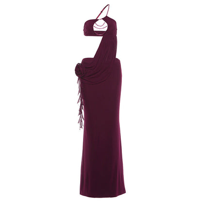 Sexy Floral Chain Detail Wrap Dress For Women