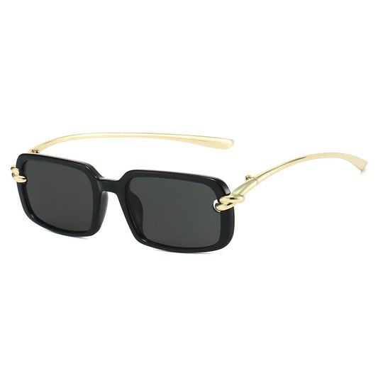 Trendy Retro Square Sunglasses with Metal Legs