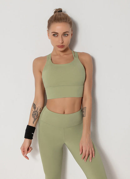 Yoga Breathable High-Bounce Dry Sports Bra Vest Sports Fitness Wear Tights Running Yoga Clothes Women'S Sports Top