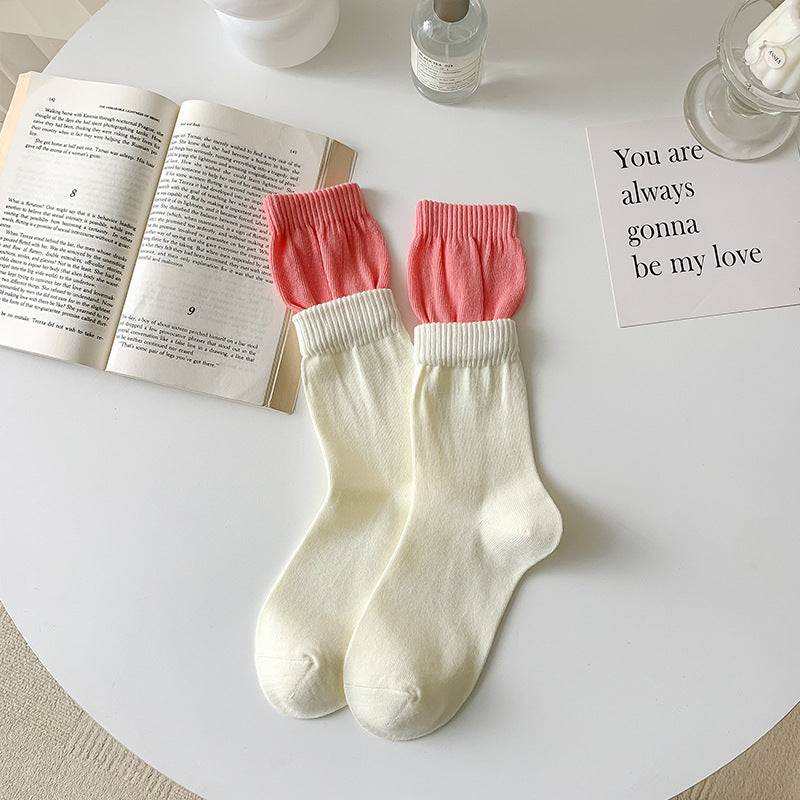 Rufia - Color Block Contrast Double Edge Socks