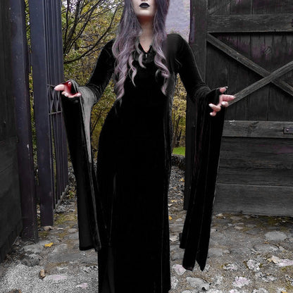 Elegant Black Lace Witch Costume Dress