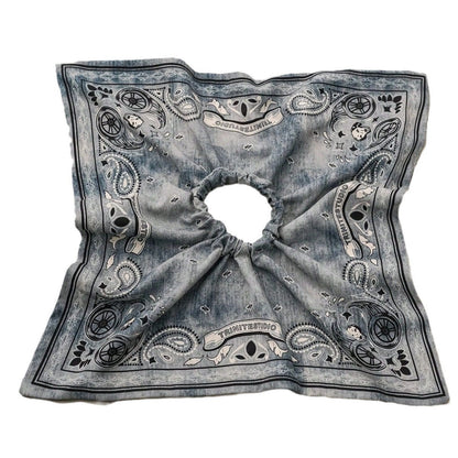 Retro Gothic Bandana Print Hair Tie