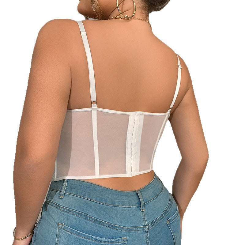 Plus Size Lace Embroidered Bralette With Boning For Sexy Chic Style