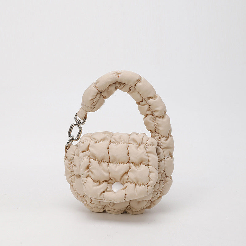 Wrinkled Cloud Mini Pouch Bag Trendy Nylon Handheld Accessory