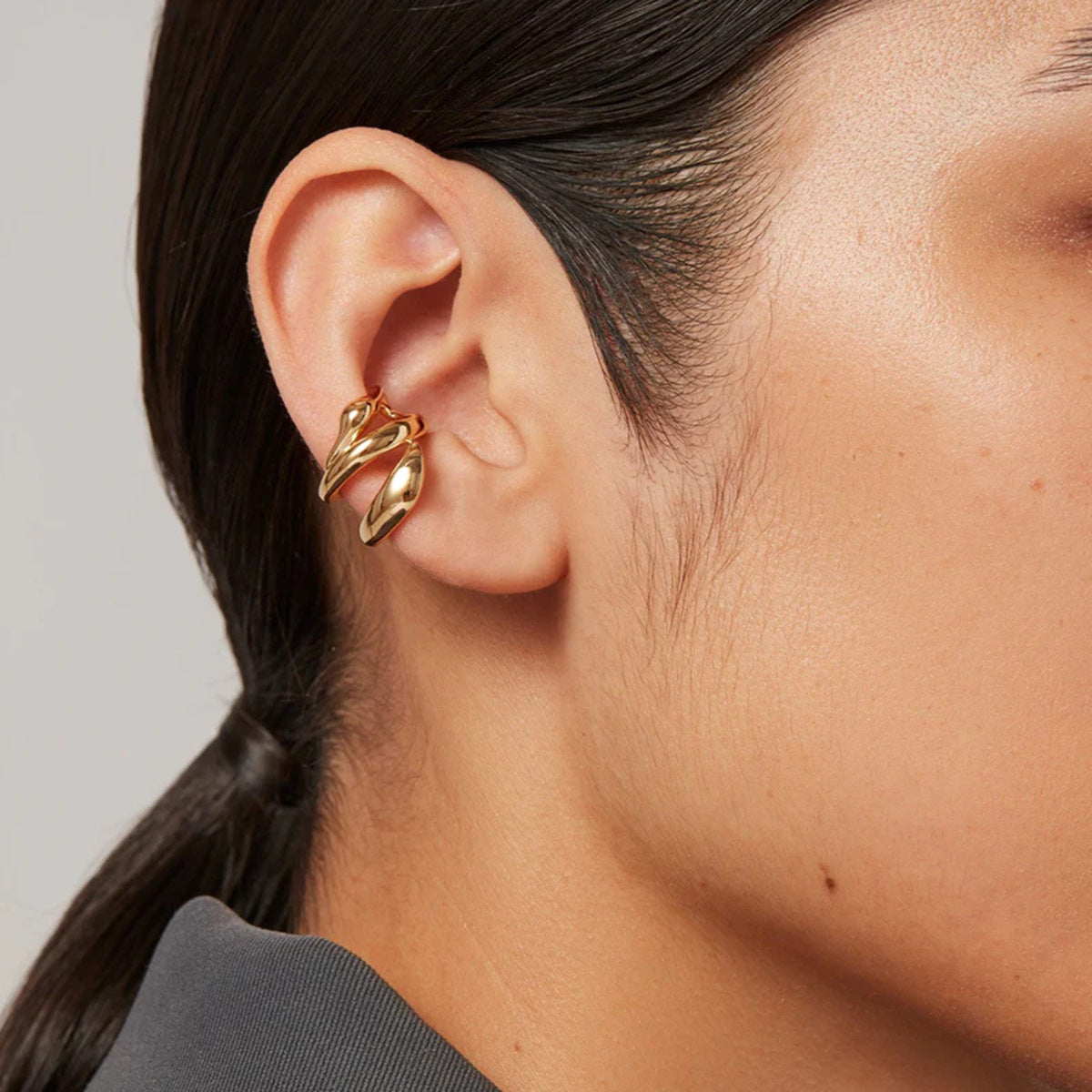 Cross Simple Elegant Clip Earrings