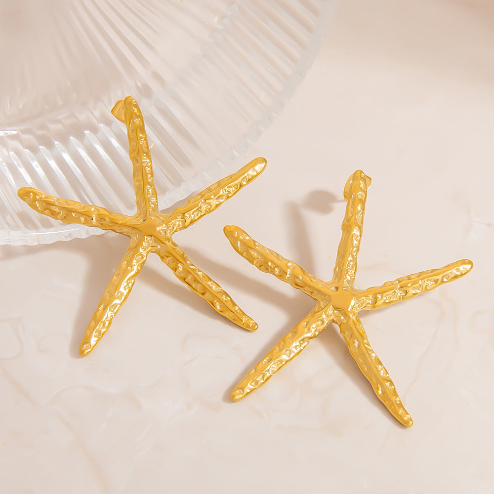 Starfish Pendant Necklace and Earring Set Stylish Vacation Jewelry