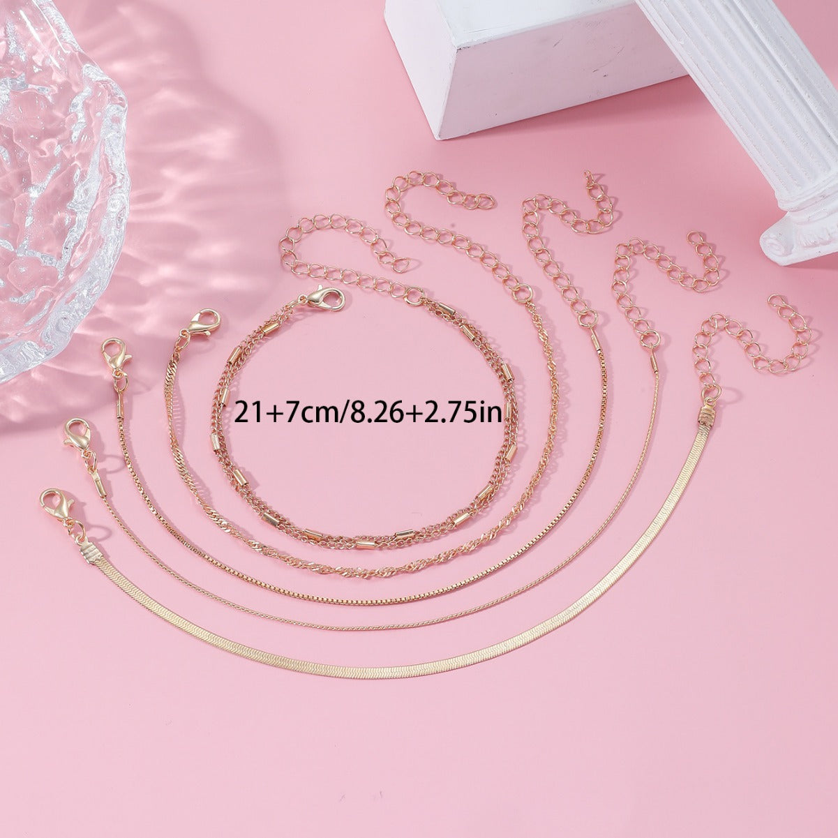 Simple Twist  Anklet Set