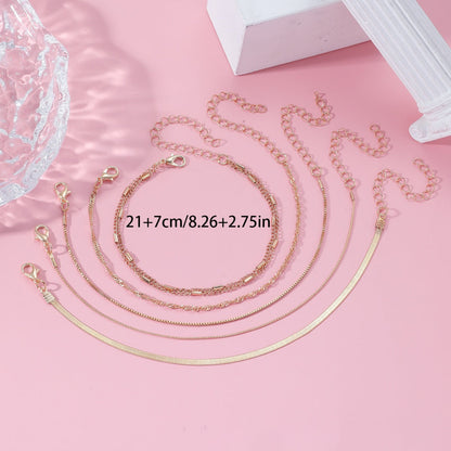 Simple Twist Anklet Set