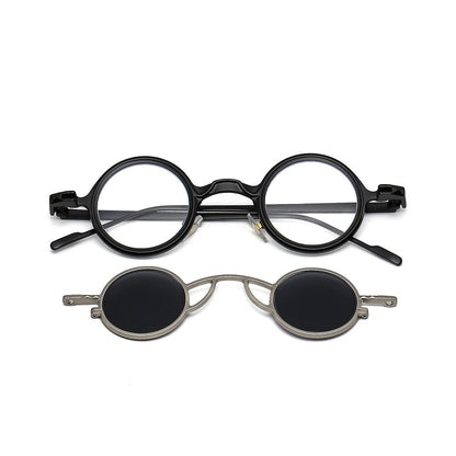 Retro Round Metal Sunglasses Fashionable UV400 Protection