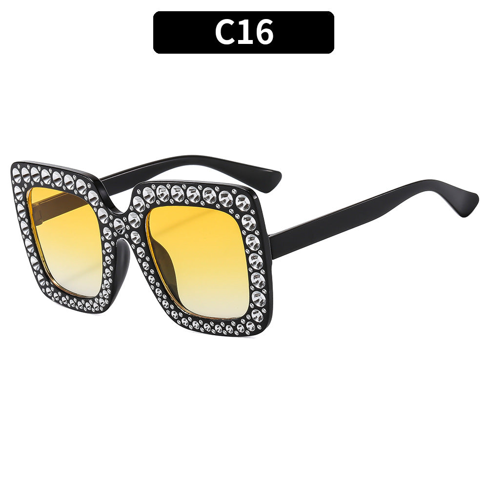 Colorful Disco Party Diamond Frame Sunglasses Retro Style