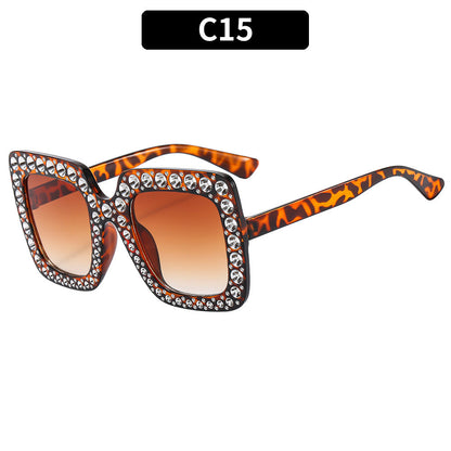 Colorful Disco Party Diamond Frame Sunglasses Retro Style