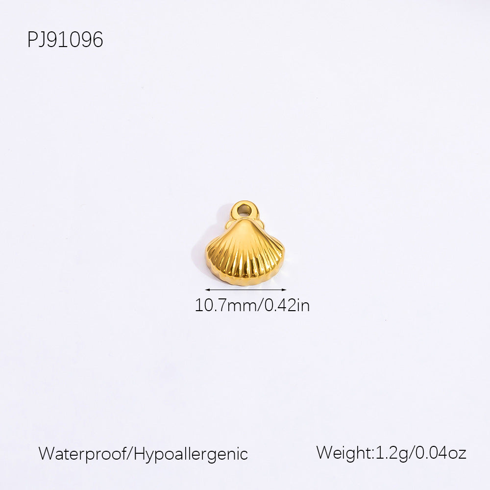 Heart Shaped Ocean Necklace Stainless Steel 18k Gold Pendant