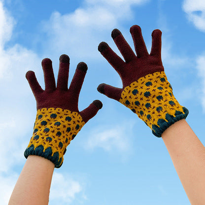 Touch Screen Warm Winter Knitted Gloves for Women