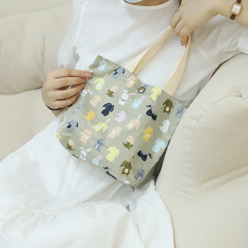 Cotton Mini Tote Bag Lightweight Summer Floral Handbag