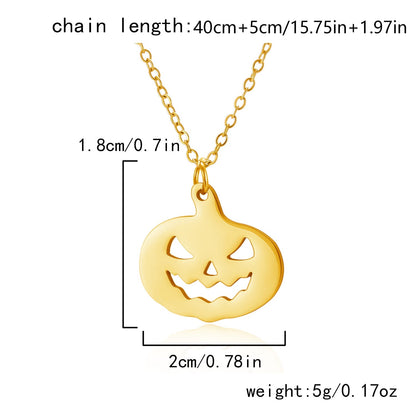Halloween Pumpkin Ghost Pendant Necklace