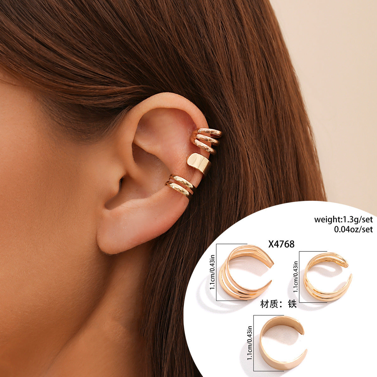 Geometric Metal Teardrop Earrings Fashion Statement Hoops