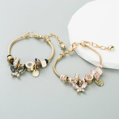 Trendy DIY Alloy Bracelet with Butterfly Crystal for Fashion Lovers