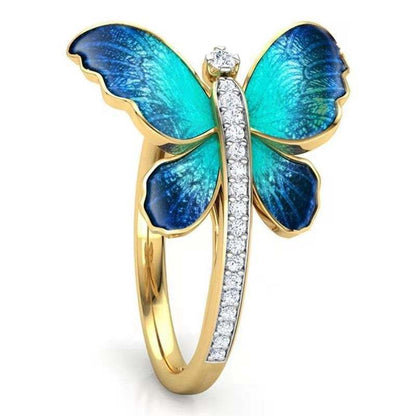 New Creative Butterfly Ring Fashion Insect Ladies Personality Ring
