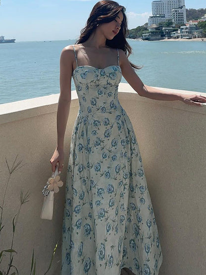 Sweet Floral Strap Dress Bodycon design for Casual Wear
