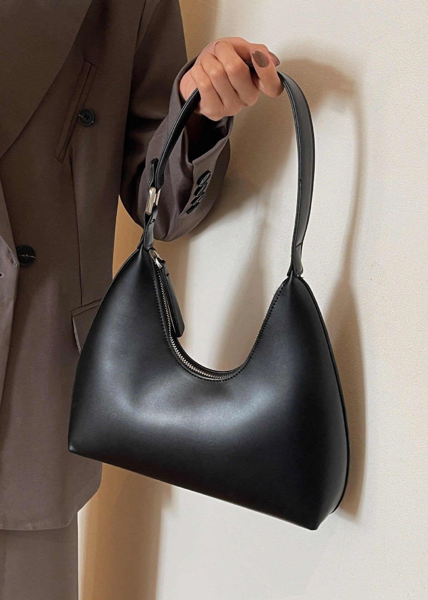 Shoulder Baguette Bag In High Quality Pu