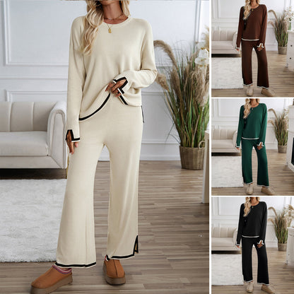 Casual Knit Sweater and Pants Set for Women