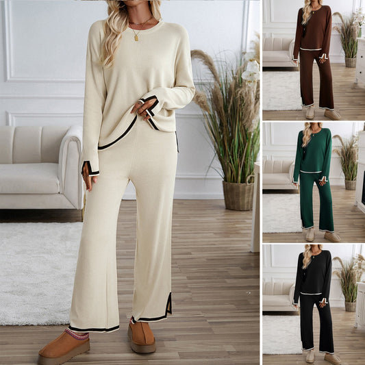 Casual Knit Sweater and Pants Set for Women