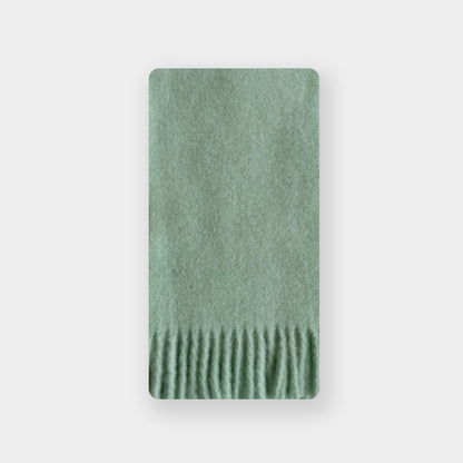Winter Solid Color Soft Tassel Wool Blend Scarf