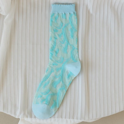 Rufia -Wavy Pattern Sheer Socks