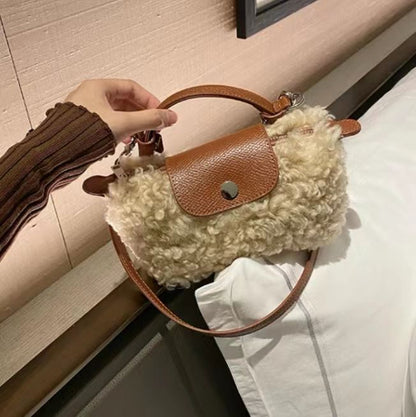 Soft Plush Lamb Wool Handbag Shoulder Bag