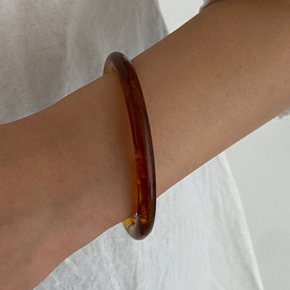Vintage Resin Textured Bangle Set Trendy Casual Bracelet