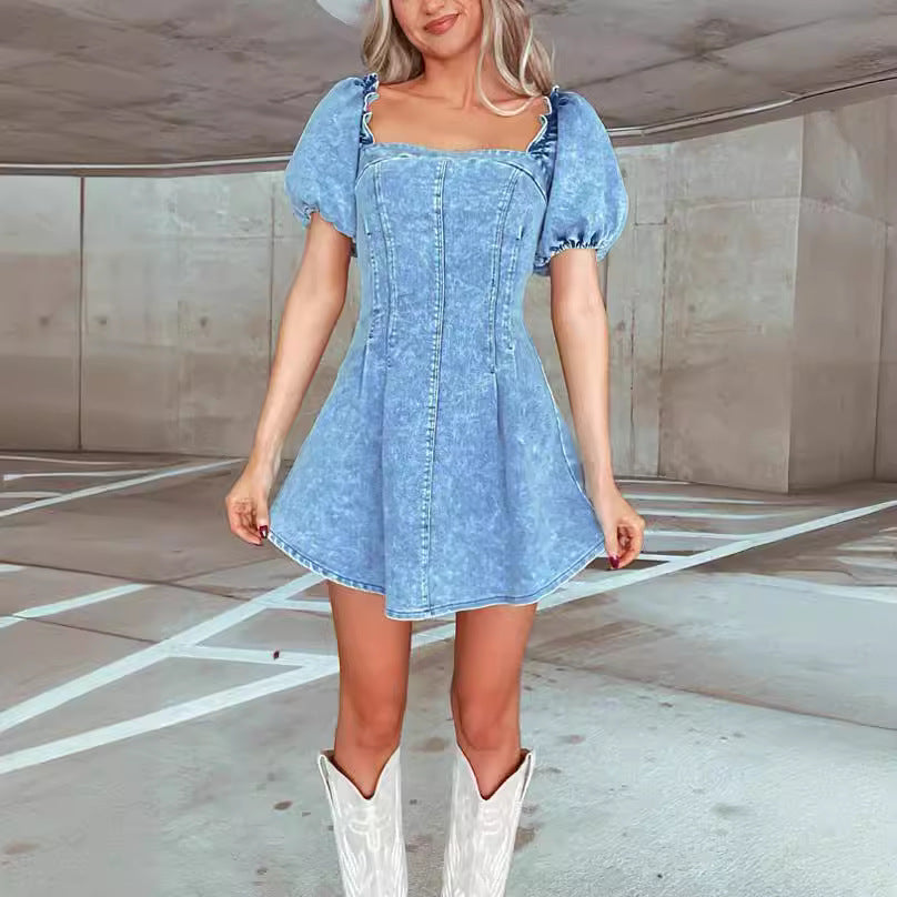 Fashionable Sexy Slim Fit Denim Dress for Women