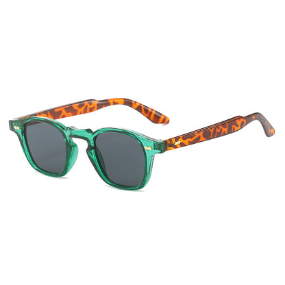 Trendy Punk Hip Hop Square Sunglasses with Metal Blends