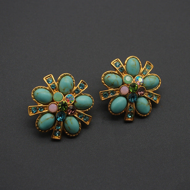 Gold Flower Earrings