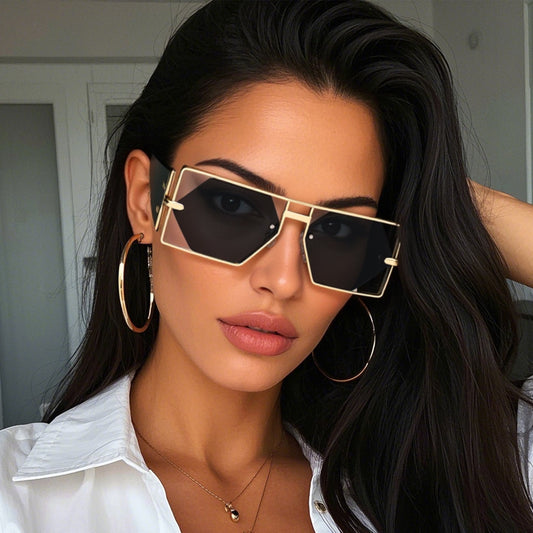 Trendy Hollowed Out Square Sunglasses Stylish Hip Hop Accessories