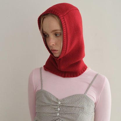 100% Pure Wool Knit Balaclava Hat with Scarf