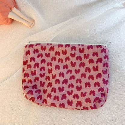 Mini Cartoon Zipper Wallet for Women Cute Floral Fabric Purse