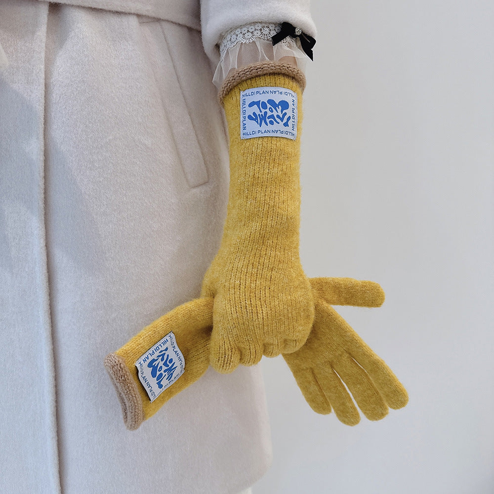 Winter Thermal Soft Touchscreen Wool Long Gloves