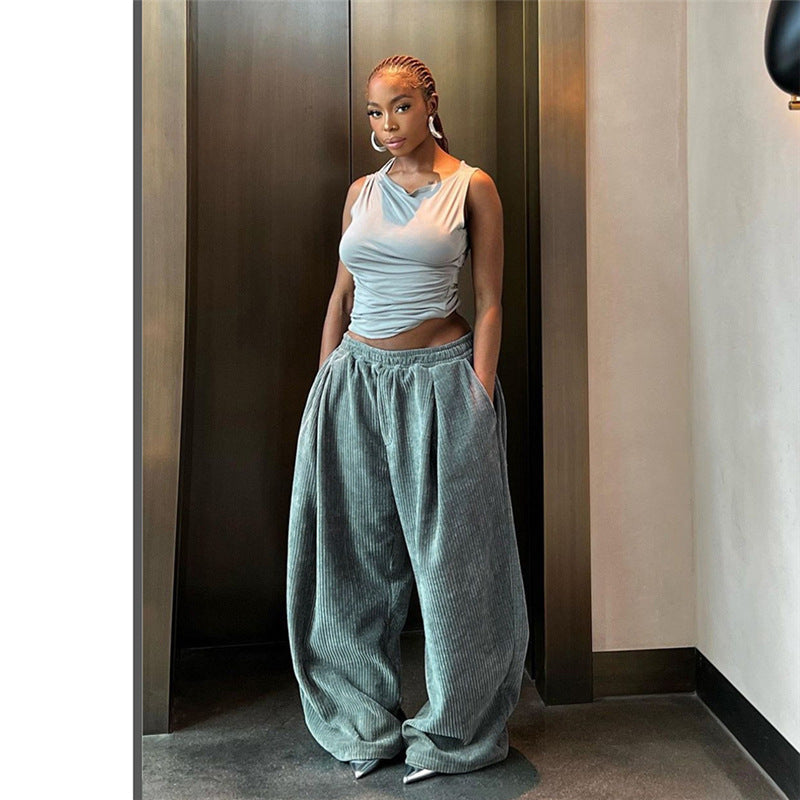 Casual High-Waisted Wide-Leg Pants For Women