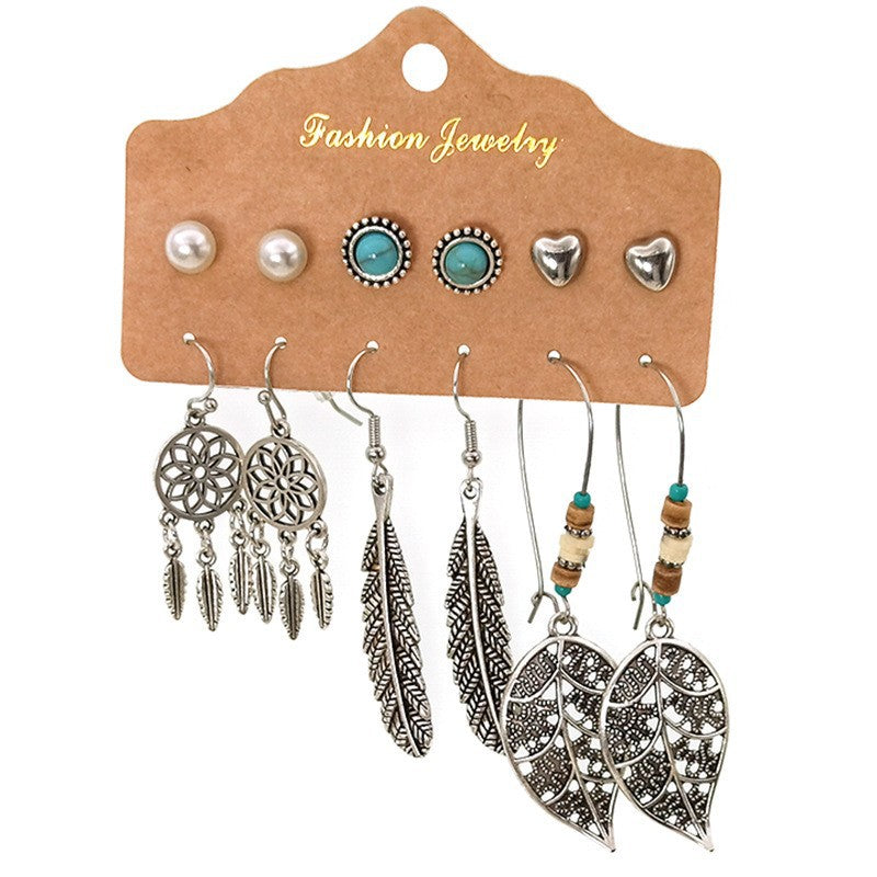Exaggerated Creative Snake and Butterfly Earrings Set