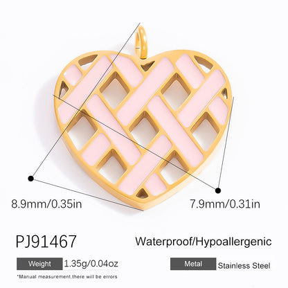 Heart-Shaped 18K Gold Stainless Steel Pendant Necklace