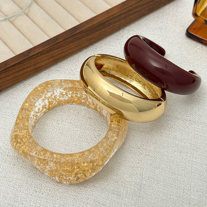 Geometric Transparent Bangle Bracelet for Women