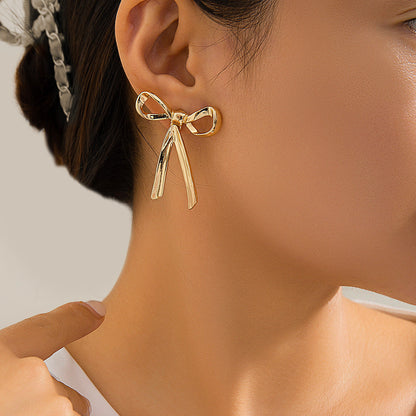 Bow Earring Butterfly Knot Stud Earrings Trendy Metal Design