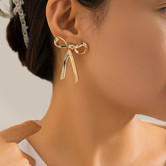 Bow Earring Butterfly Knot Stud Earrings Trendy Metal Design