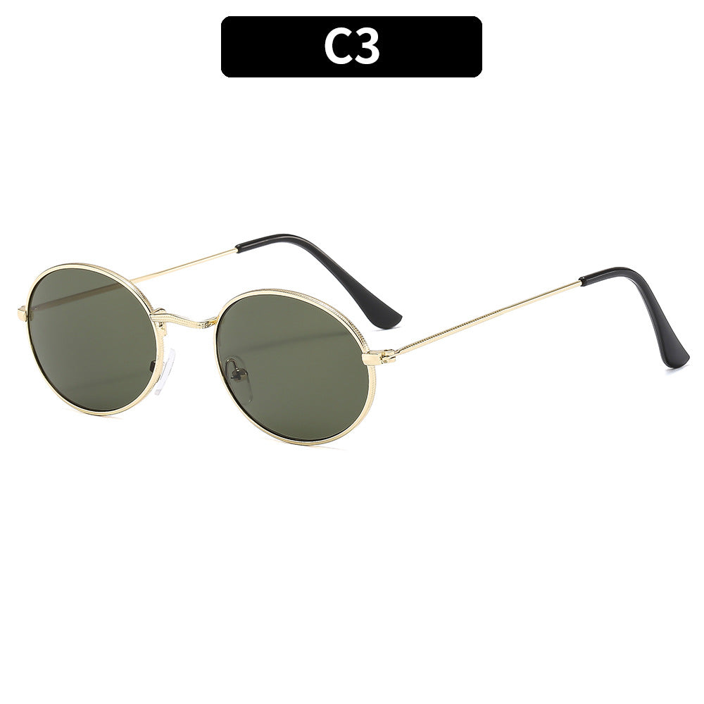 Classic Oval Metal Retro Sunglasses For Men And Women