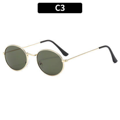 Classic Oval Metal Retro Sunglasses For Men And Women